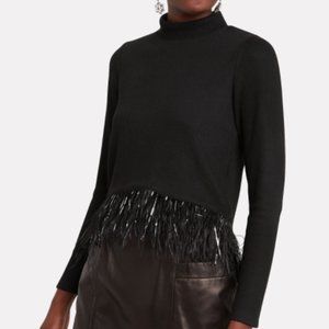 Saylor Milana Feather-Trimmed Sweater